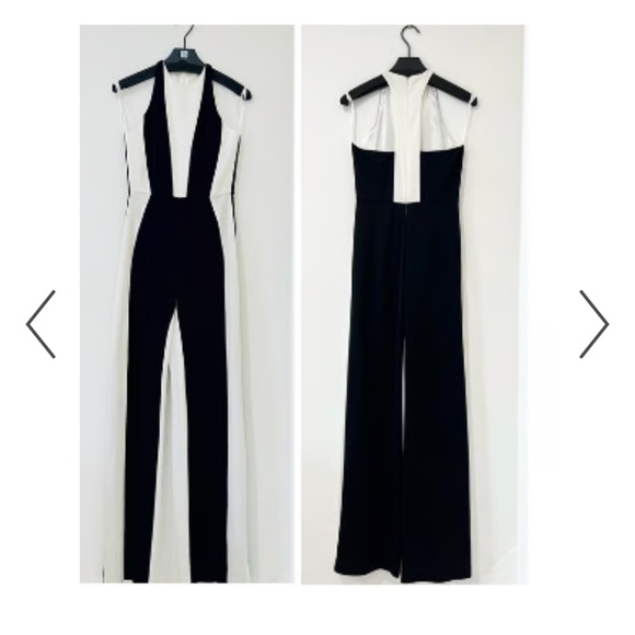 ❣️Galvan London Marlene Jumpsuit Black White Colorblock - Picture 1 of 1
